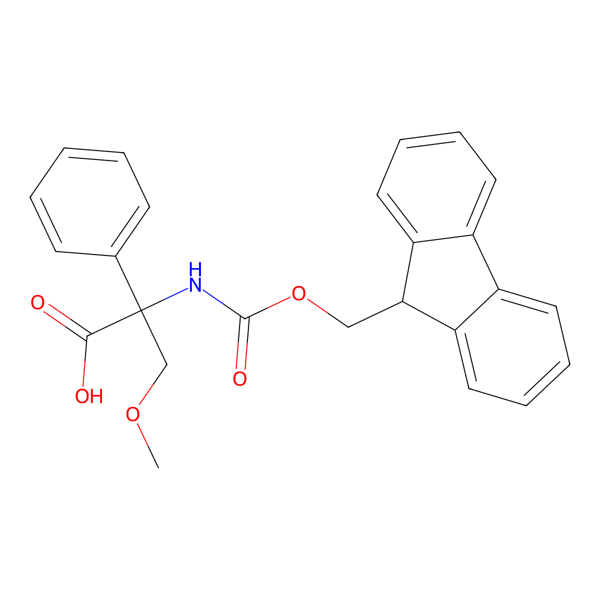 2-({[(9H-fluoren-9-yl)methoxy]carbonyl}amino)-3-methoxy-2-phenylpropanoicacid molecular structure, CAS 1692151-65-7