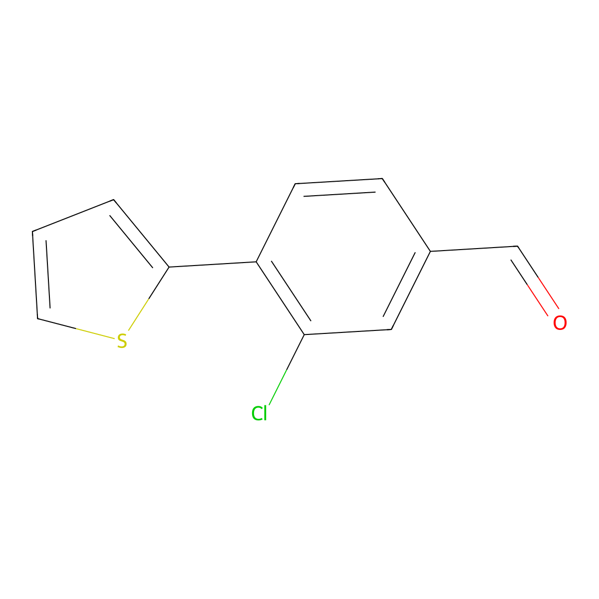 3-Chloro-4-(thiophen-2-yl)benzaldehyde molecular structure, CAS 1692157-35-9