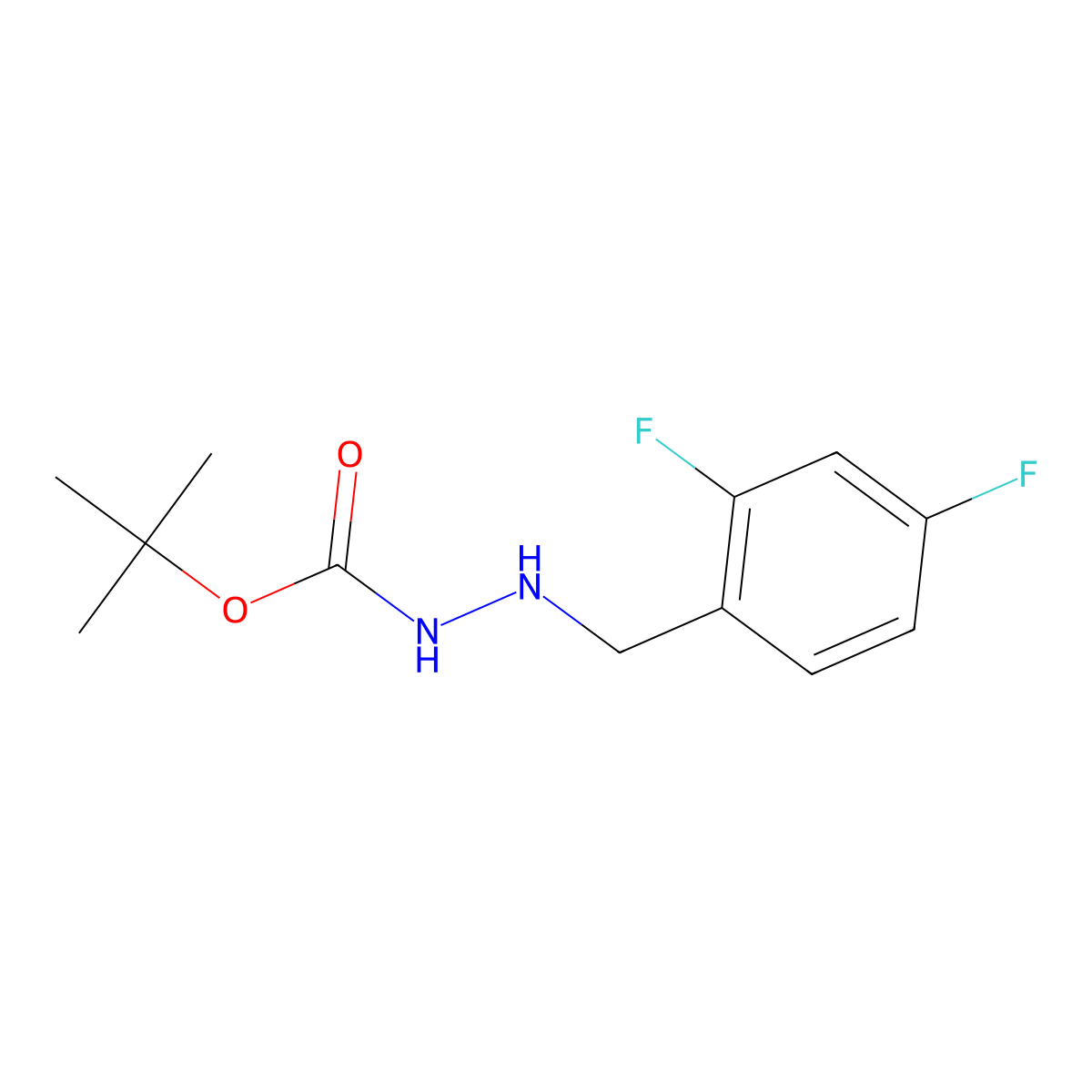 tert-Butyl 2-(2,4-difluorobenzyl)hydrazinecarboxylate molecular structure, CAS 1692161-25-3