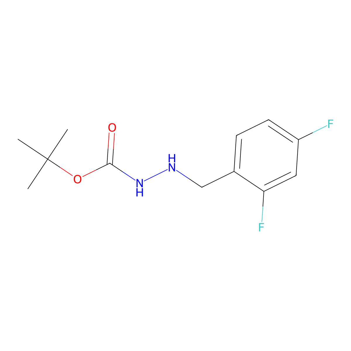 tert-Butyl 2-(2,4-difluorobenzyl)hydrazinecarboxylate molecular structure, CAS 1692161-25-3