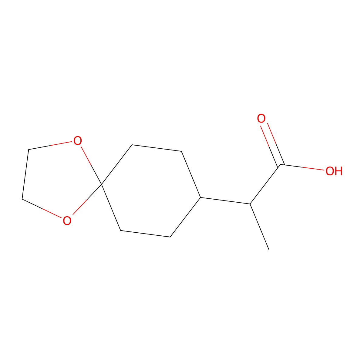 2-{1,4-Dioxaspiro[4.5]decan-8-yl}propanoic acid molecular structure, CAS 1692162-79-0