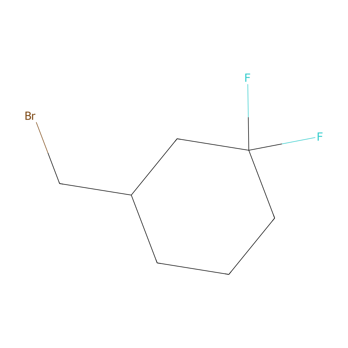 3-(Bromomethyl)-1,1-difluorocyclohexane molecular structure, CAS 1692166-79-2