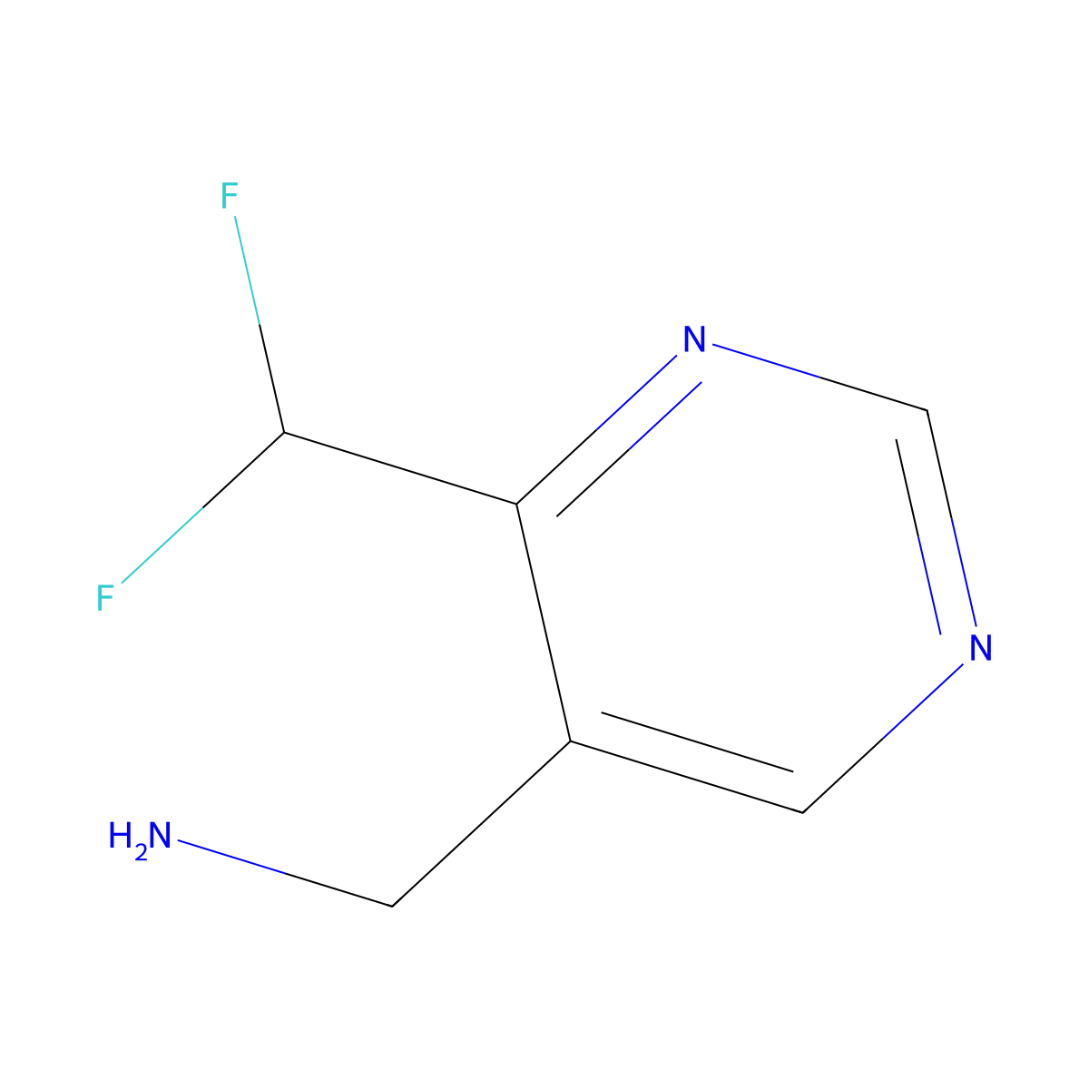 [4-(Difluoromethyl)pyrimidin-5-yl]methanamine molecular structure, CAS 1692190-82-1