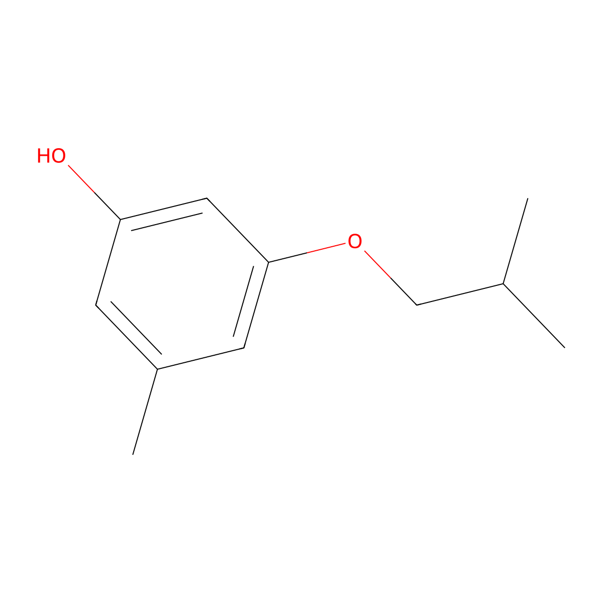 3-Methyl-5-(2-methylpropoxy)phenol molecular structure, CAS 1692198-23-4