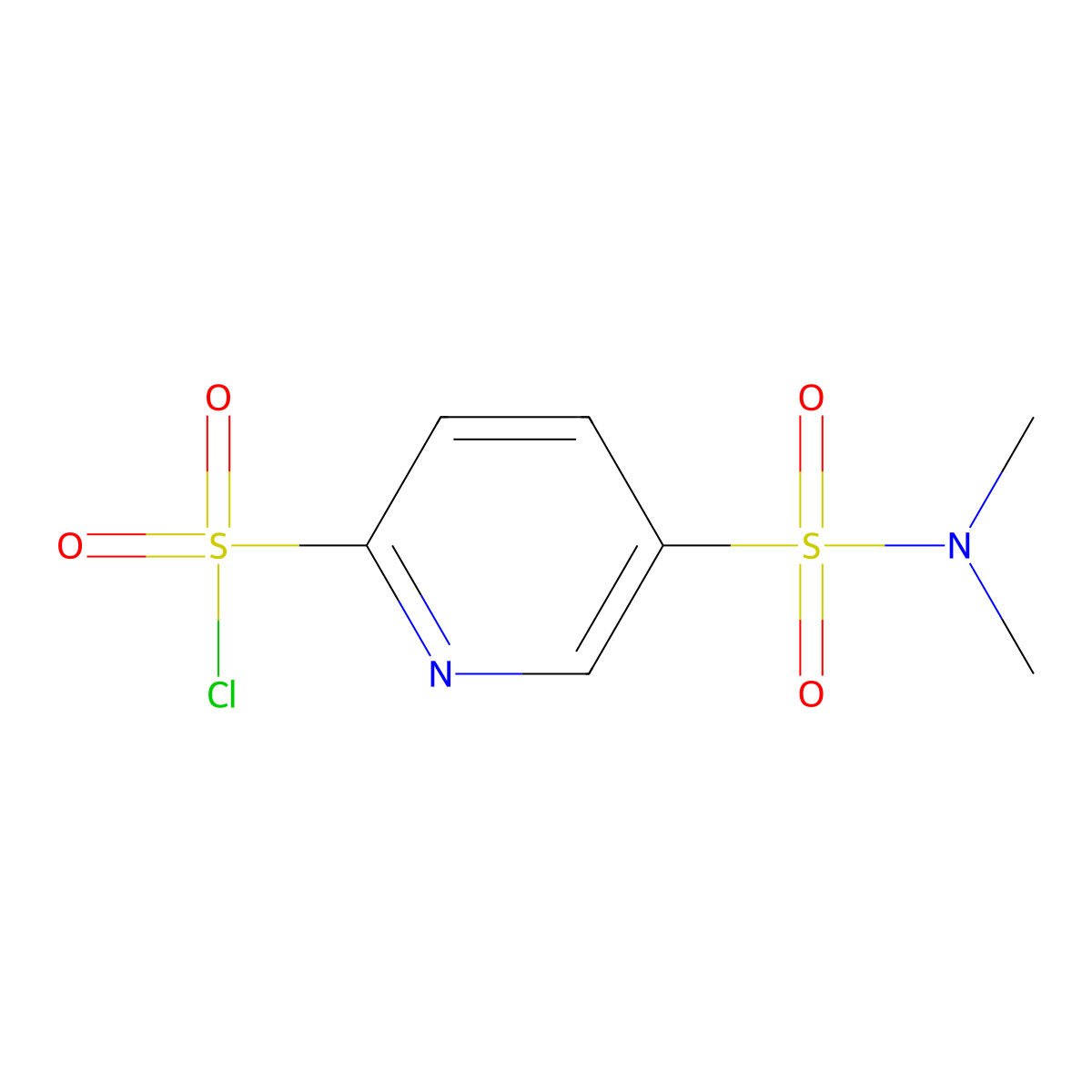 5-(Dimethylsulfamoyl)pyridine-2-sulfonyl chloride molecular structure, CAS 1692216-16-2