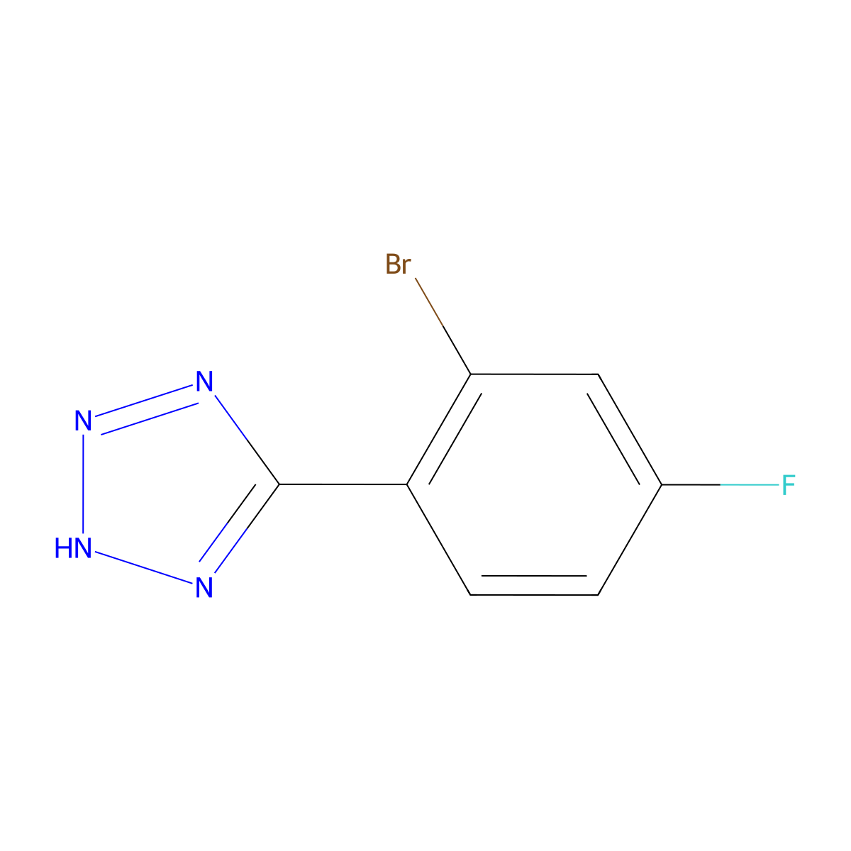 5-(2-Bromo-4-fluorophenyl)-2H-tetrazole molecular structure, CAS 1692217-72-3