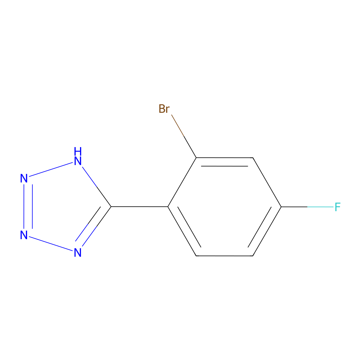 5-(2-Bromo-4-fluorophenyl)-2H-tetrazole molecular structure, CAS 1692217-72-3