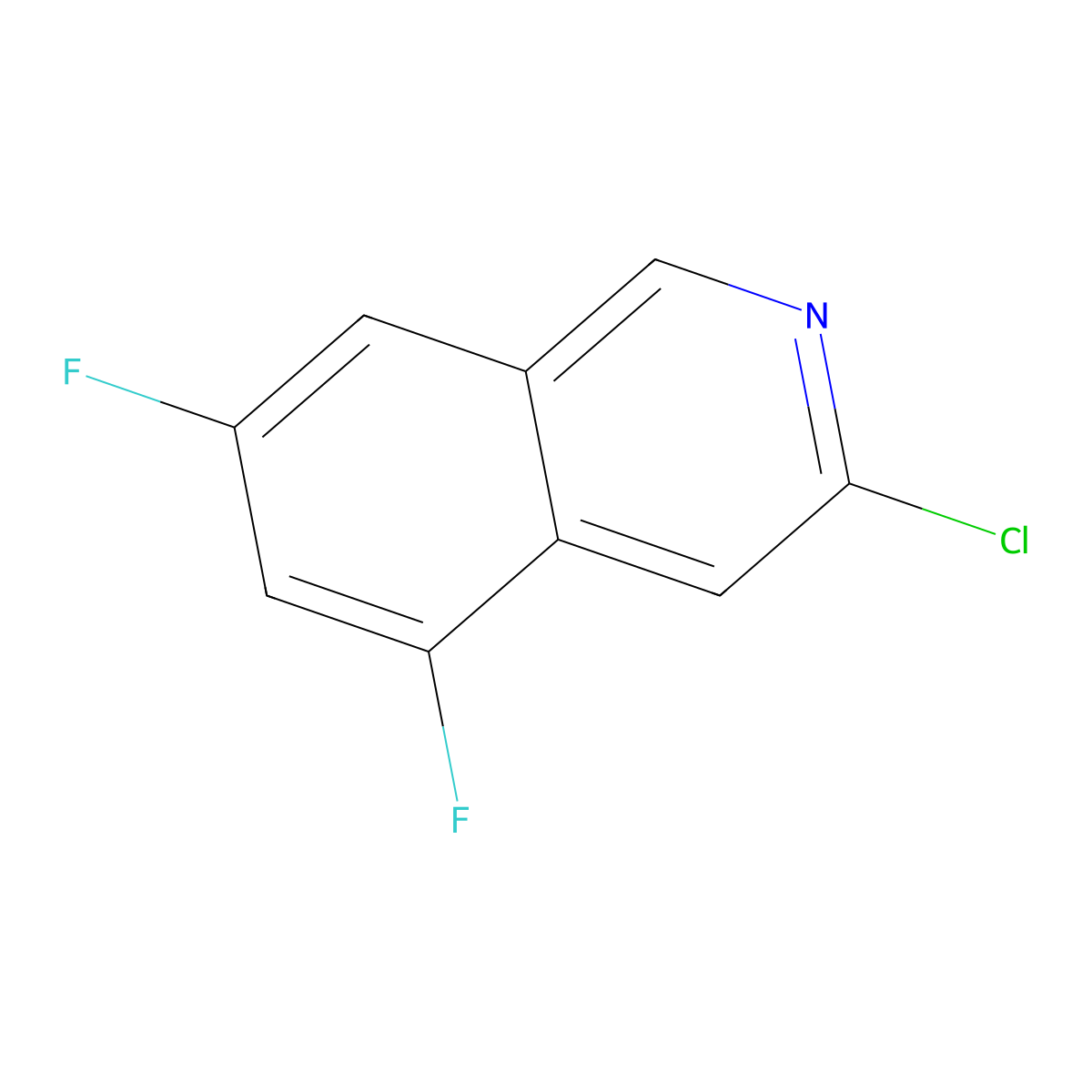 3-Chloro-5,7-difluoroisoquinoline molecular structure, CAS 1692230-89-9