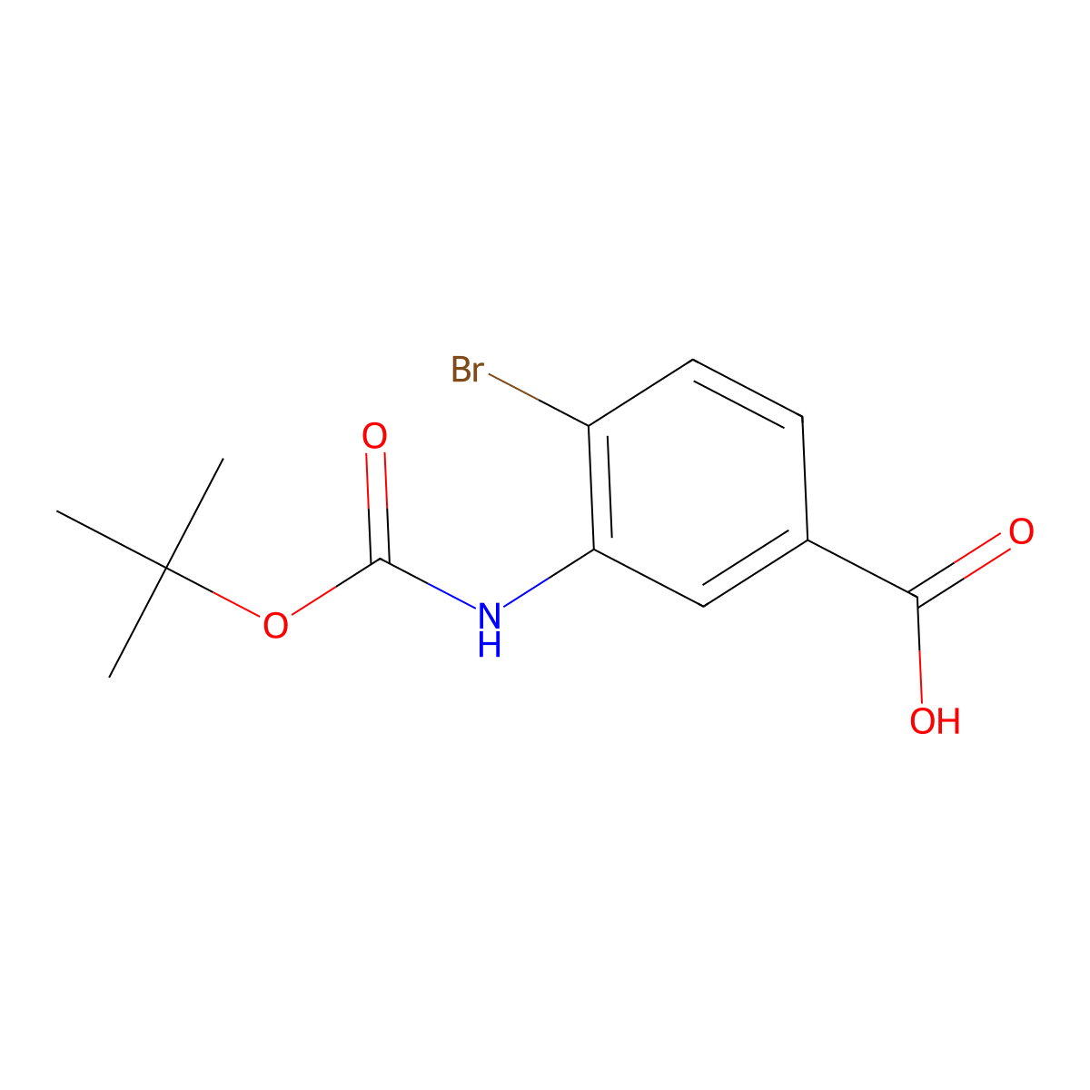 4-Bromo-3-{[(tert-butoxy)carbonyl]amino}benzoic acid molecular structure, CAS 1692235-75-8