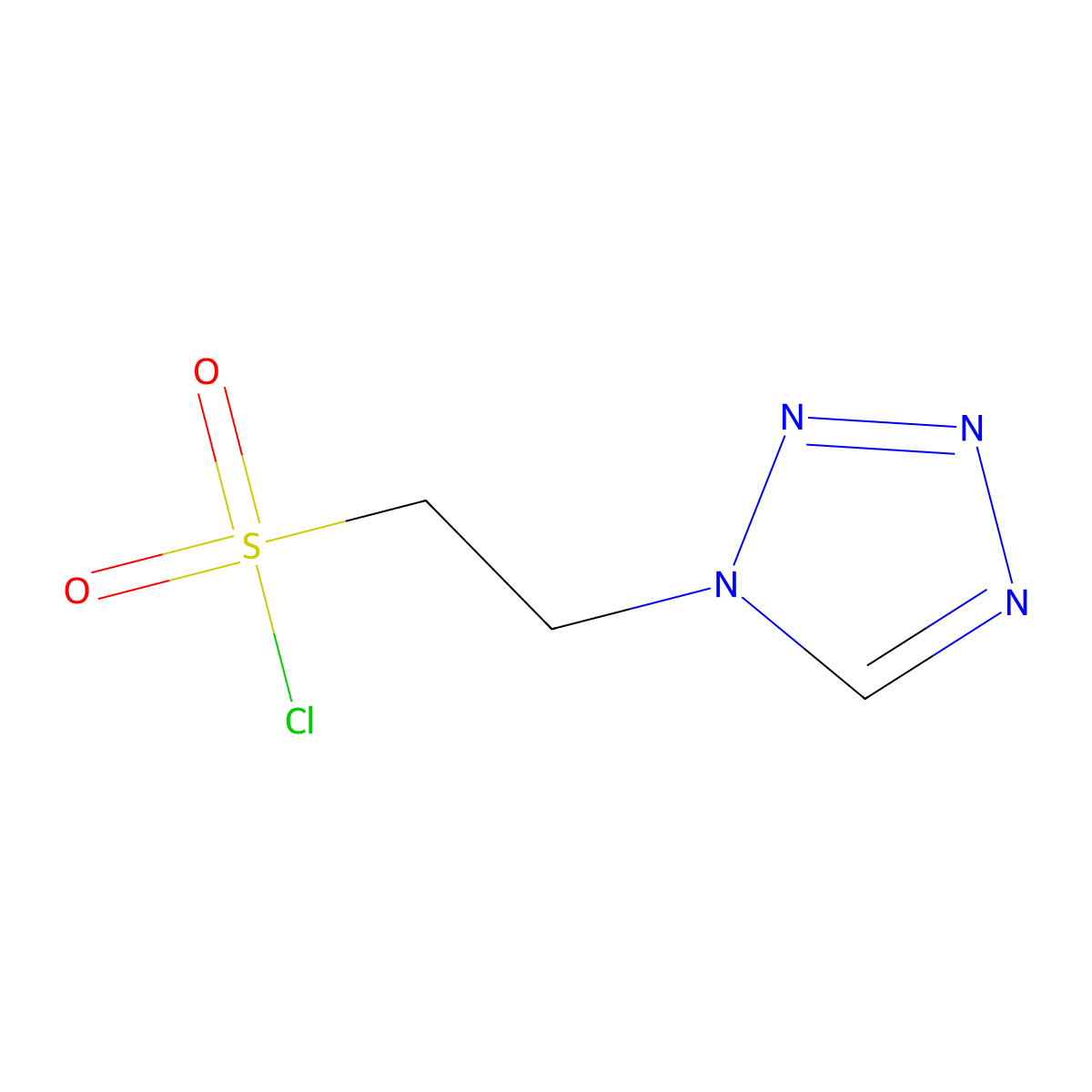2-(1H-1,2,3,4-tetrazol-1-yl)ethane-1-sulfonyl chloride molecular structure, CAS 1692269-93-4