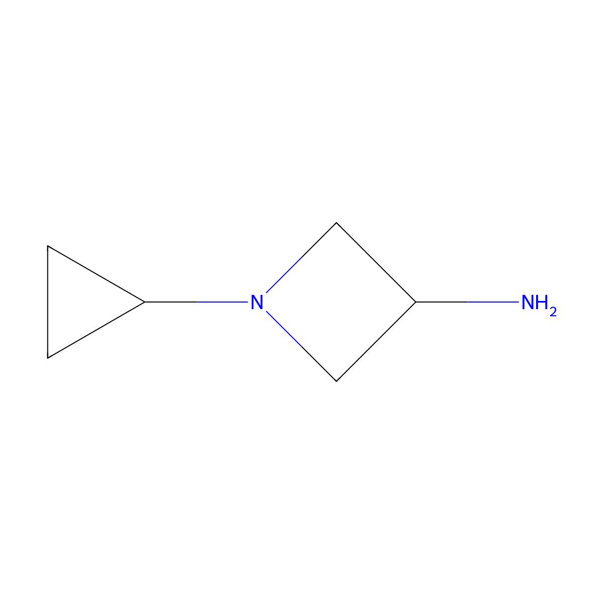 1-Cyclopropylazetidin-3-amine molecular structure, CAS 1692278-16-2
