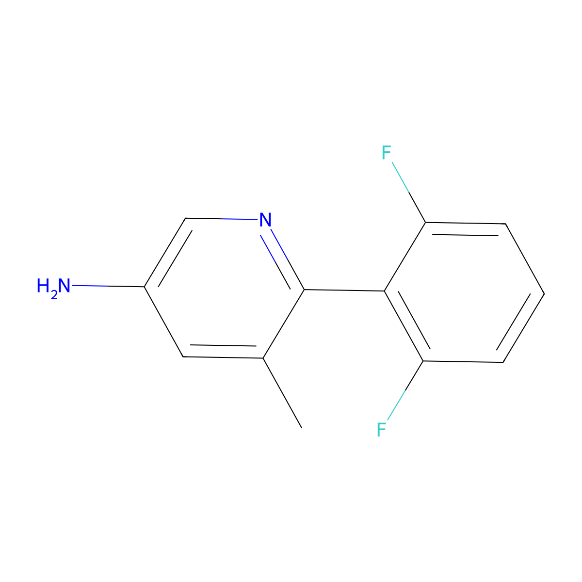6-(2,6-Difluorophenyl)-5-methyl-3-pyridinamine molecular structure, CAS 1692295-46-7
