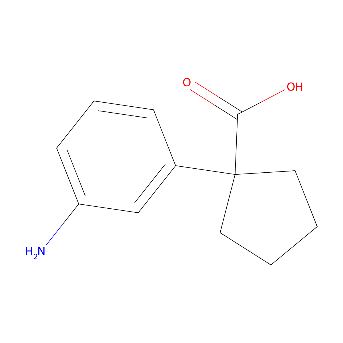 1-(3-Aminophenyl)cyclopentane-1-carboxylic acid molecular structure, CAS 1692296-25-5
