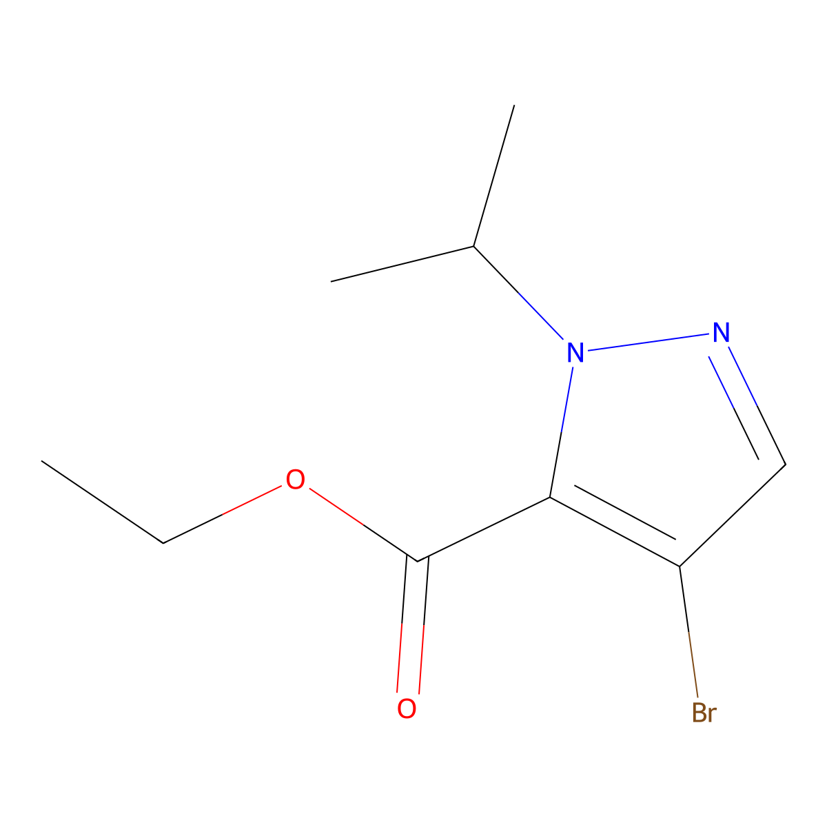ethyl 4-bromo-1-isopropyl-1H-pyrazole-5-carboxylate molecular structure, CAS 1692301-66-8