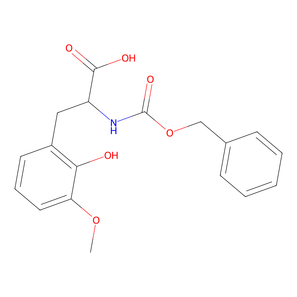 2-{[(Benzyloxy)carbonyl]amino}-3-(2-hydroxy-3-methoxyphenyl)propanoic acid molecular structure, CAS 1692317-21-7