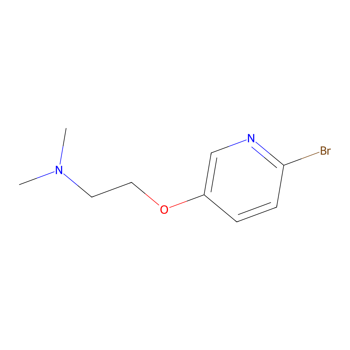 Ethanamine, 2-[(6-bromo-3-pyridinyl)oxy]-N,N-dimethyl- molecular structure, CAS 1692321-71-3