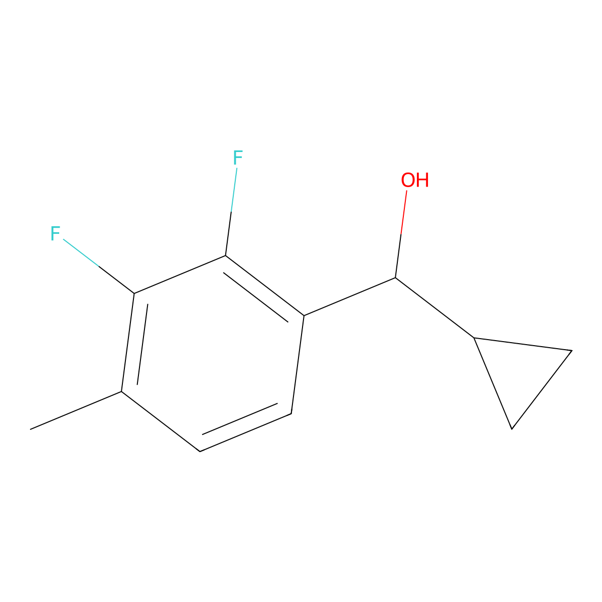 alpha-Cyclopropyl-2,3-difluoro-4-methylbenZenemethanol molecular structure, CAS 1692339-51-7