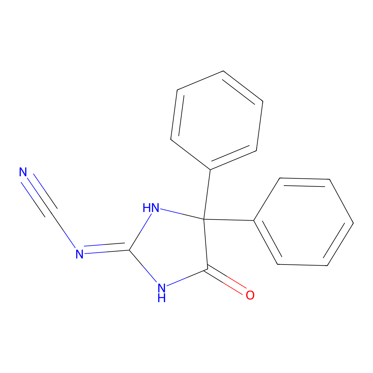 (5-Oxo-4,4-diphenyl-1H-imidazol-2-yl)cyanamide molecular structure, CAS 169234-77-9