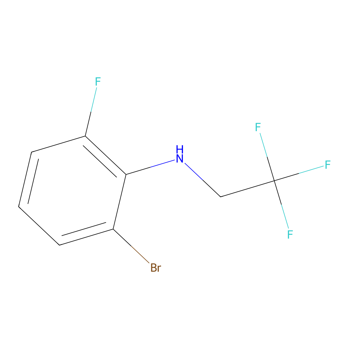 2-bromo-6-fluoro-N-(2,2,2-trifluoroethyl)aniline molecular structure, CAS 1692345-40-6