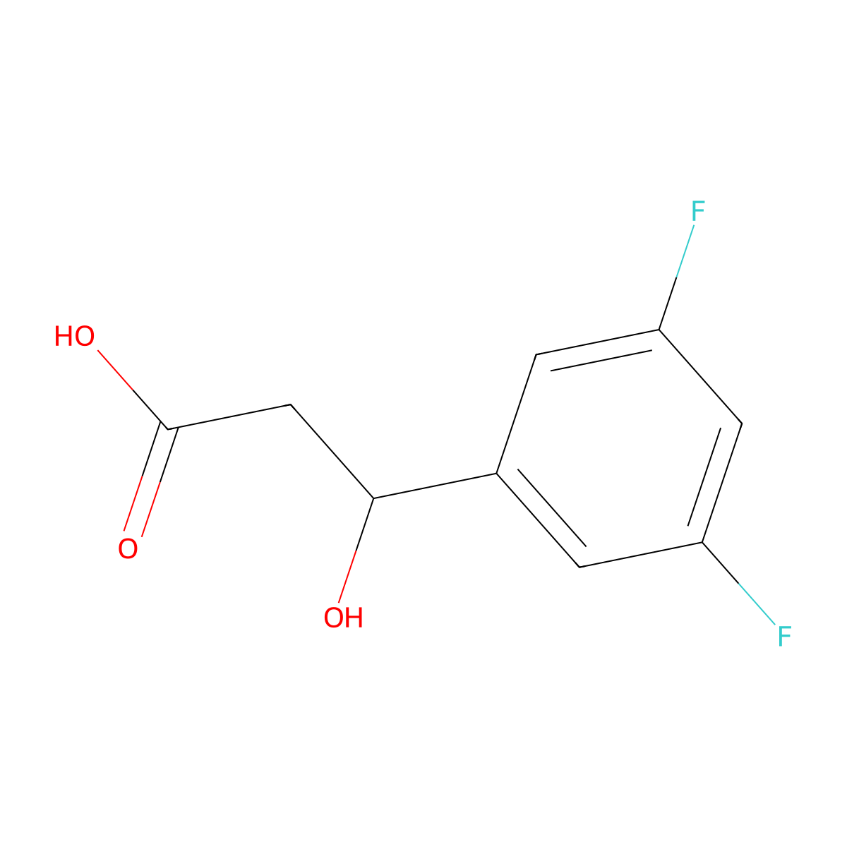 3-(3,5-Difluorophenyl)-3-hydroxypropanoic acid molecular structure, CAS 1692355-16-0