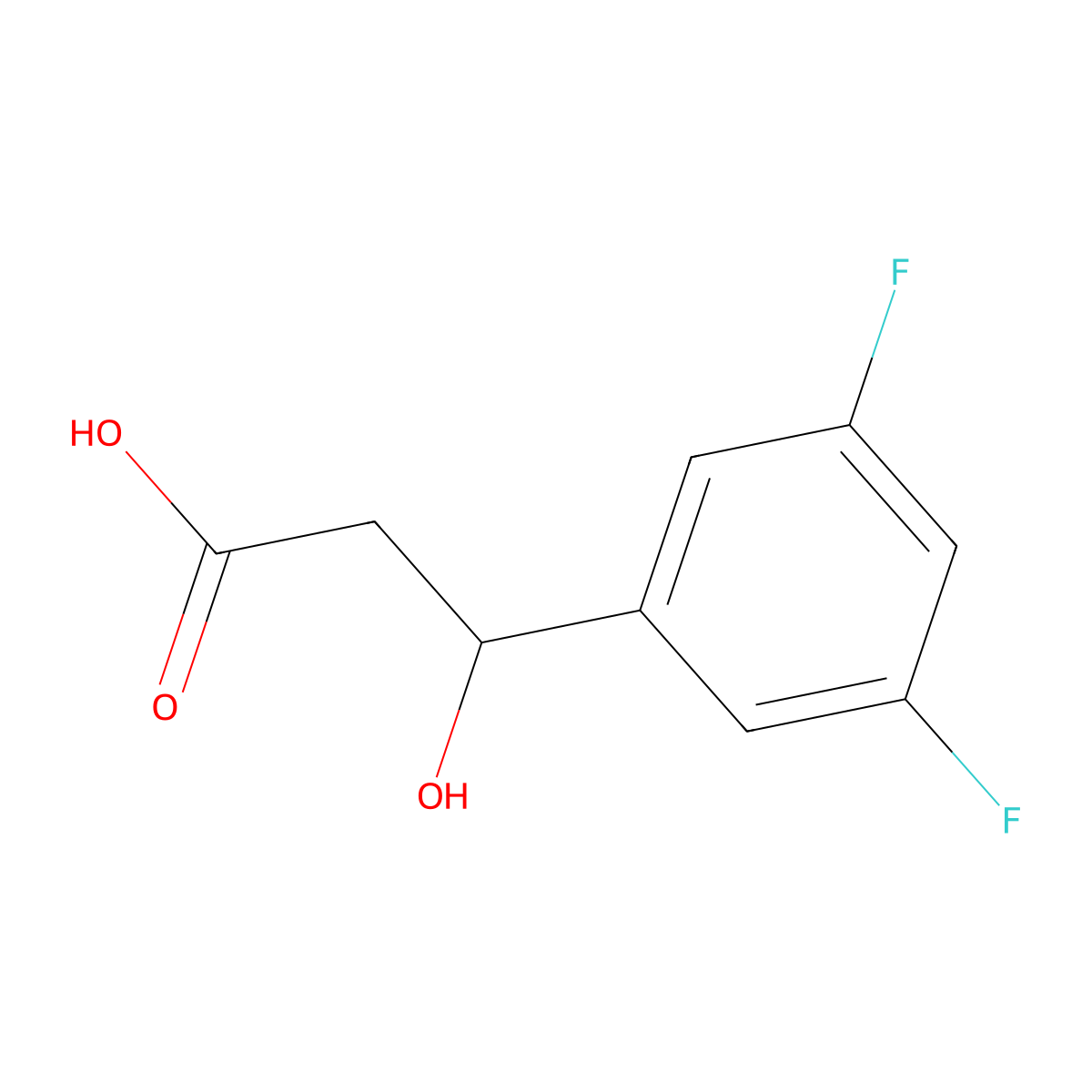 3-(3,5-Difluorophenyl)-3-hydroxypropanoic acid molecular structure, CAS 1692355-16-0