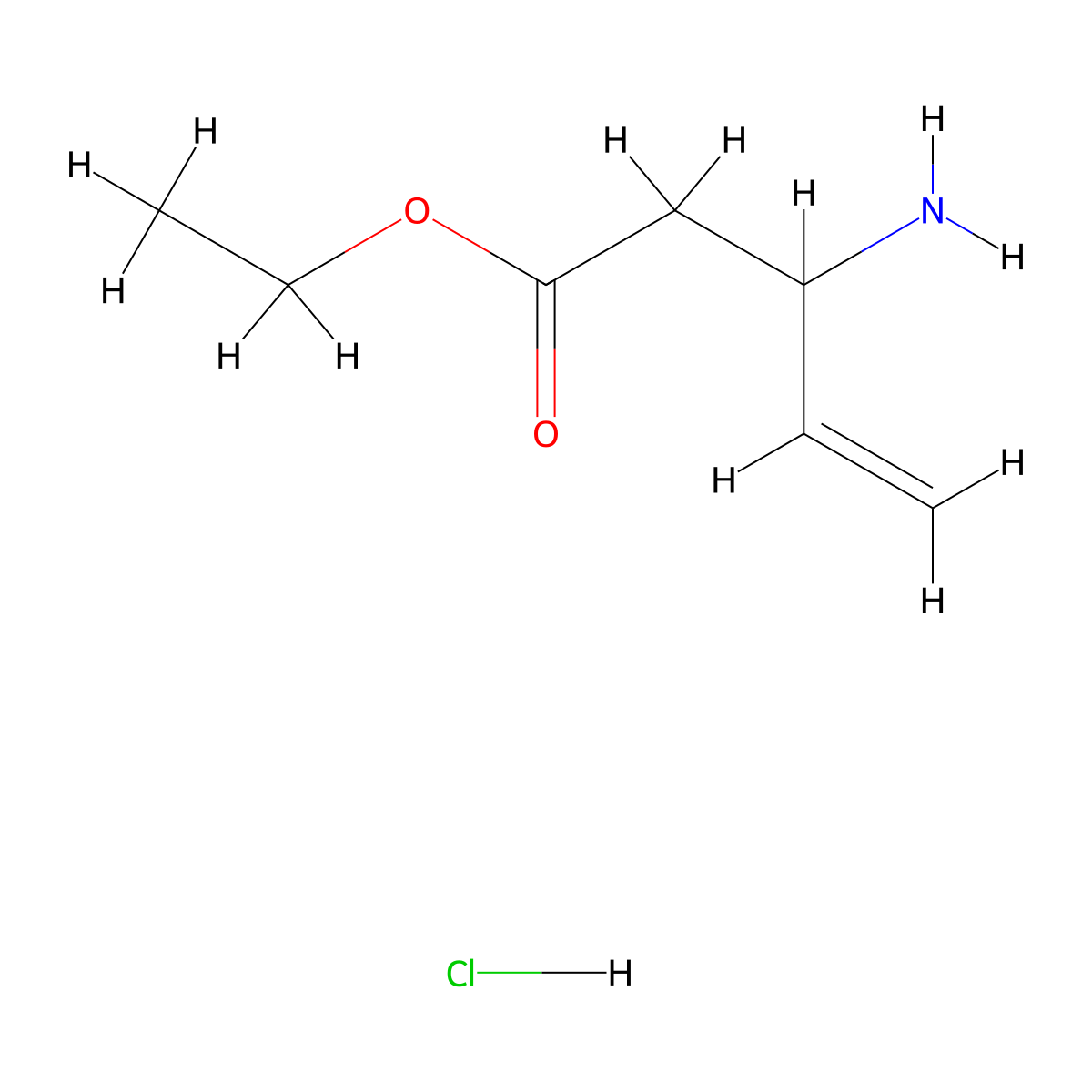 Ethyl 3-aminopent-4-enoate hydrochloride molecular structure, CAS 169237-43-8