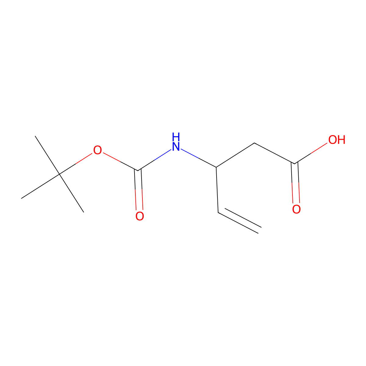 N-Boc-(+/-)-3-aminopent-4-enoic acid molecular structure, CAS 169237-56-3