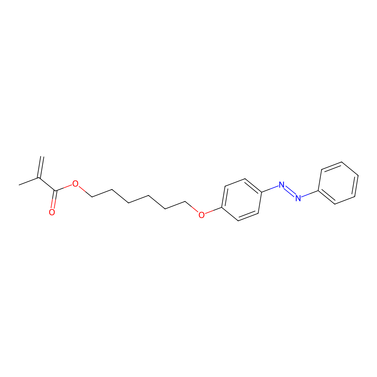 6-(4-(Phenyldiazenyl)phenoxy)hexyl methacrylate molecular structure, CAS 169237-94-9