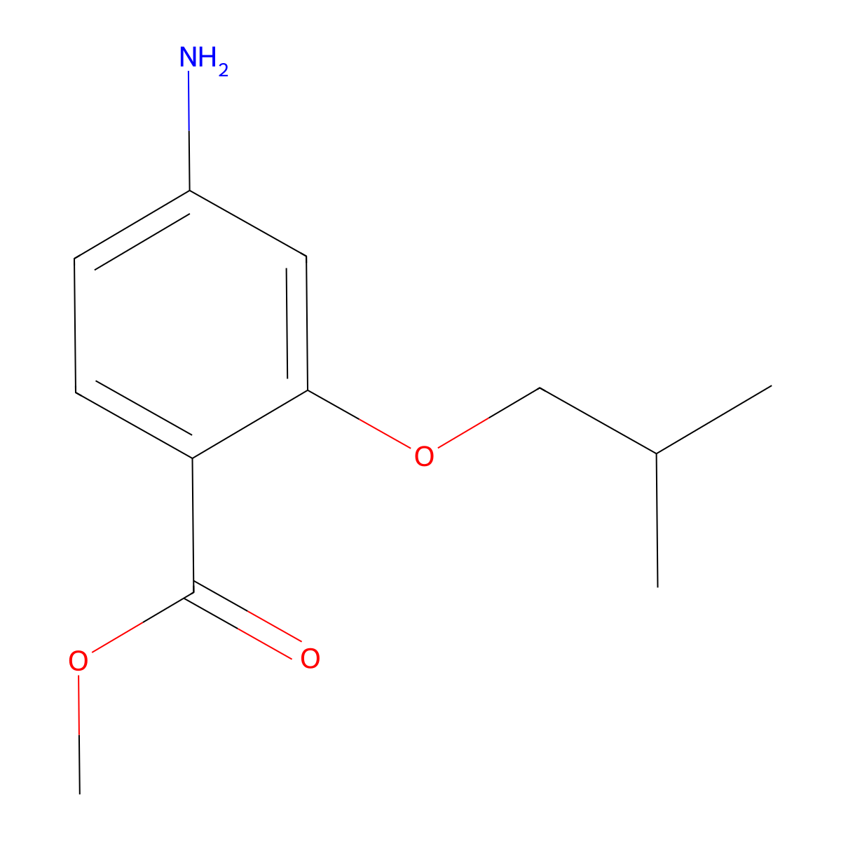 4-Amino-2-isobutoxy-benzoic acid methyl ester molecular structure, CAS 1692403-99-8