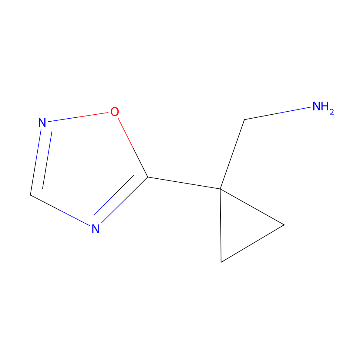 1-[1-(1,2,4-Oxadiazol-5-yl)cyclopropyl]methanamine molecular structure, CAS 1692414-03-1