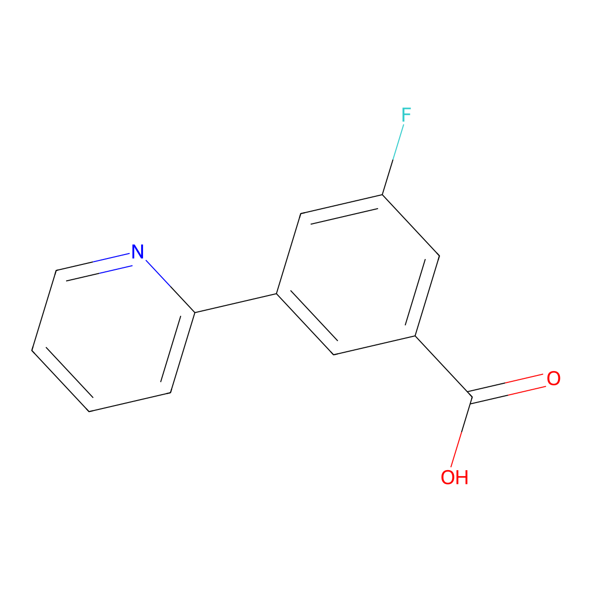 3-Fluoro-5-(pyridin-2-yl)benzoic acid molecular structure, CAS 1692418-70-4