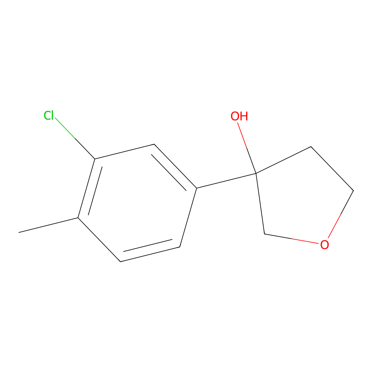 3-(3-Chloro-4-methylphenyl)oxolan-3-ol molecular structure, CAS 1692420-11-3