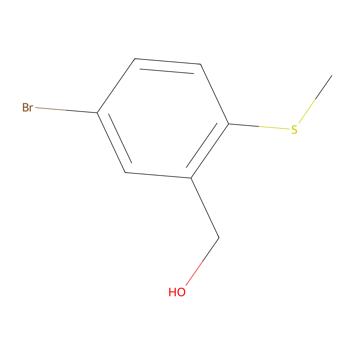(5-Bromo-2-(methylthio)phenyl)methanol molecular structure, CAS 1692423-42-9