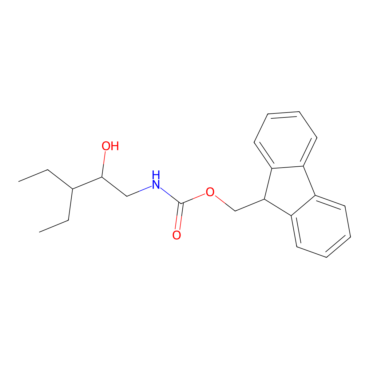 (9H-fluoren-9-yl)methyl N-(3-ethyl-2-hydroxypentyl)carbamate molecular structure, CAS 1692427-09-0