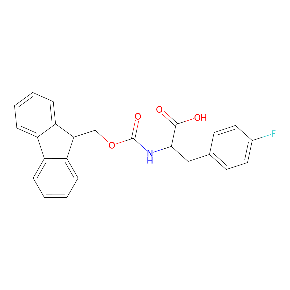 N-(((9H-Fluoren-9-yl)methoxy)carbonyl)-4-fluoro-L-phenylalanine molecular structure, CAS 169243-86-1