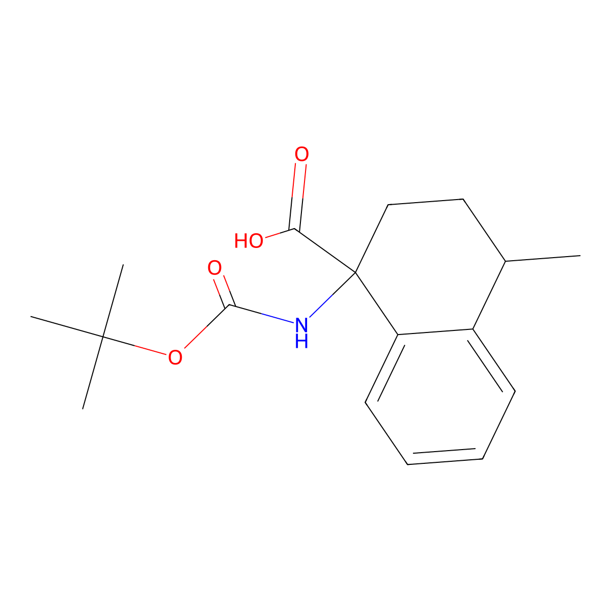 1-{[(Tert-butoxy)carbonyl]amino}-4-methyl-1,2,3,4-tetrahydronaphthalene-1-carboxylic acid molecular structure, CAS 1692456-62-4