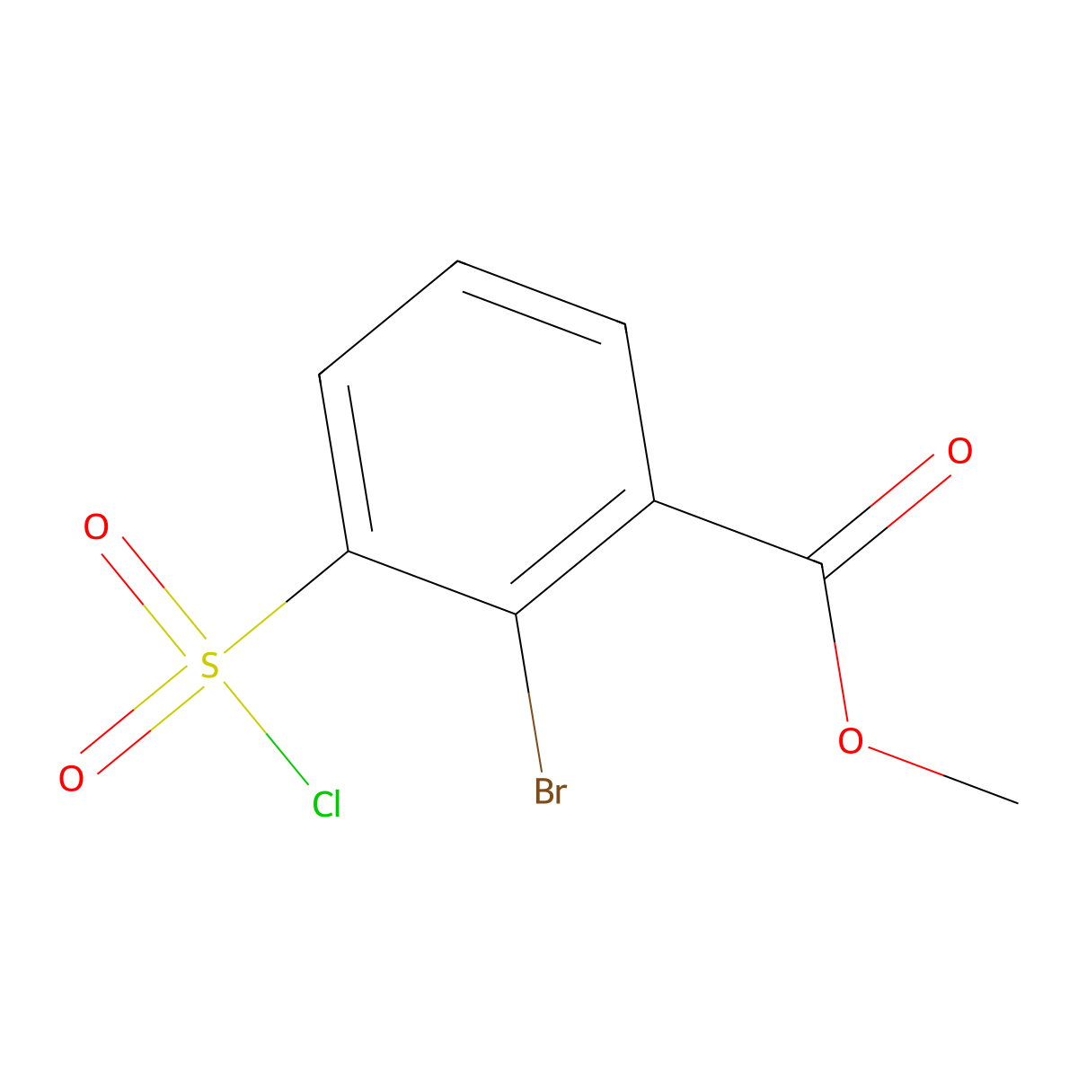 Methyl 2-bromo-3-(chlorosulfonyl)benzoate molecular structure, CAS 1692461-78-1