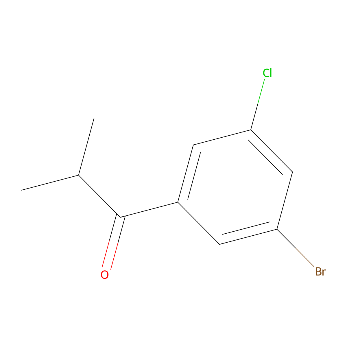 1-(3-Bromo-5-chlorophenyl)-2-methylpropan-1-one molecular structure, CAS 1692467-09-6
