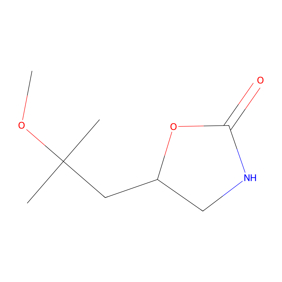 5-(2-Methoxy-2-methylpropyl)-1,3-oxazolidin-2-one molecular structure, CAS 1692469-53-6