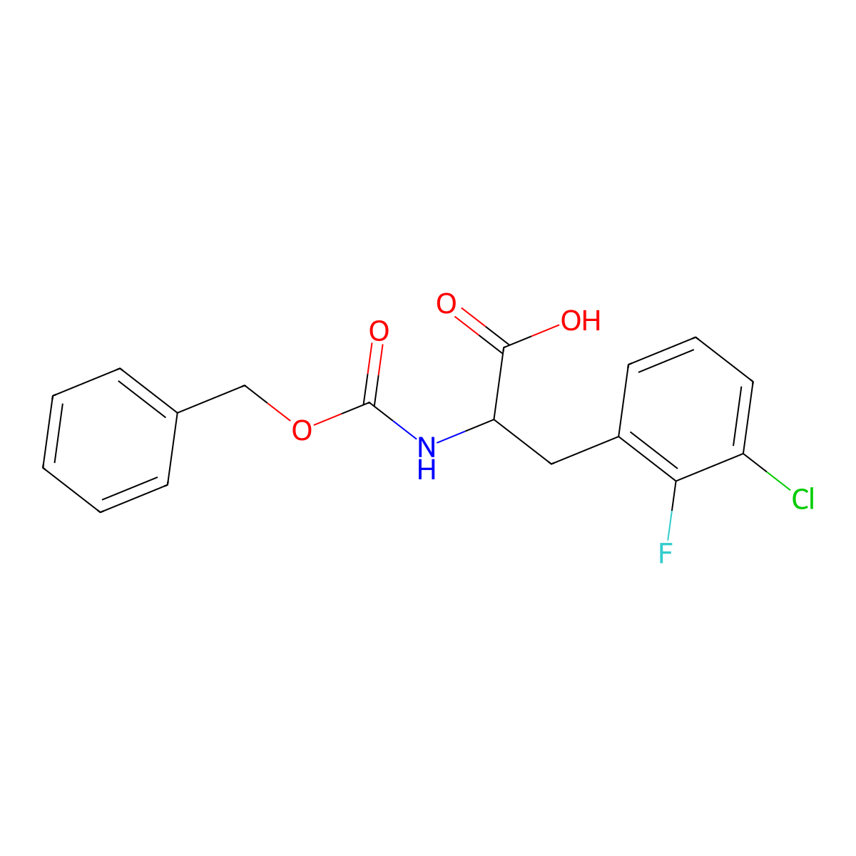 2-{[(Benzyloxy)carbonyl]amino}-3-(3-chloro-2-fluorophenyl)propanoic acid molecular structure, CAS 1692474-39-7