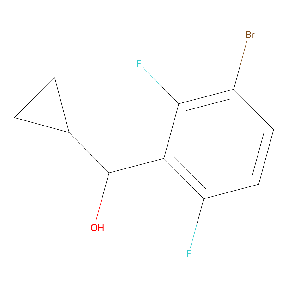3-Bromo-alpha-cyclopropyl-2,6-difluorobenZenemethanol molecular structure, CAS 1692476-99-5