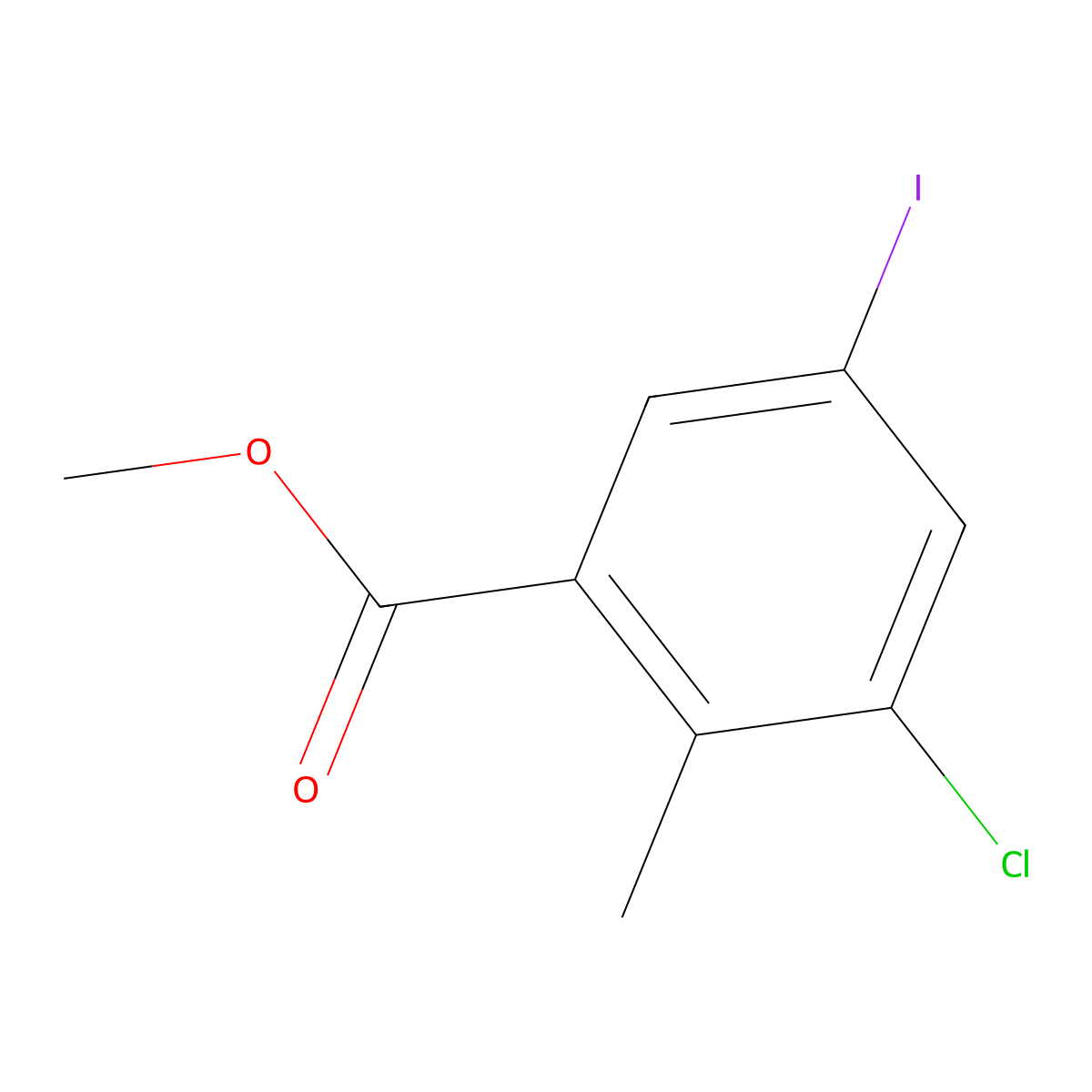 Methyl 3-chloro-5-iodo-2-methylbenzoate molecular structure, CAS 1692477-05-6