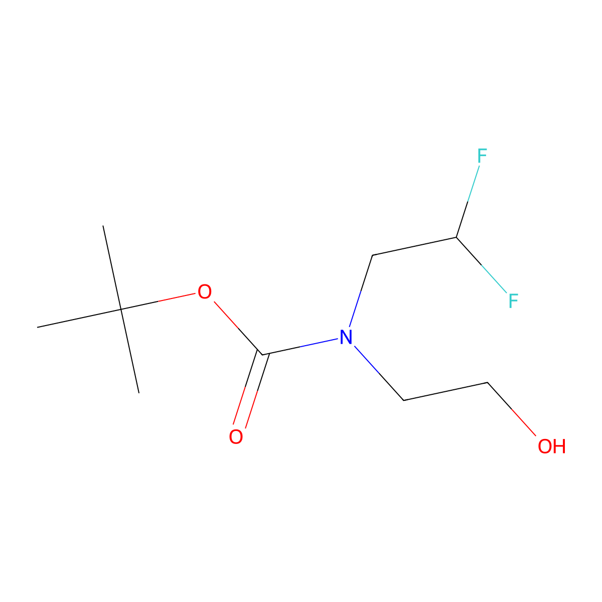 tert-butyl N-(2,2-difluoroethyl)-N-(2-hydroxyethyl)carbamate molecular structure, CAS 1692479-68-7