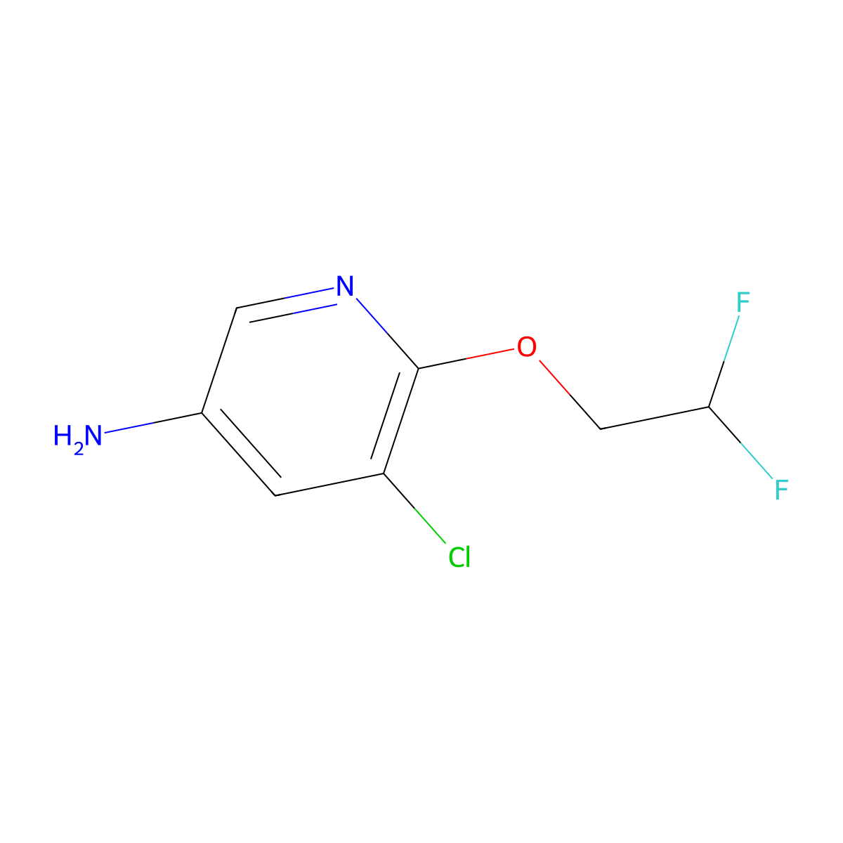 5-Chloro-6-(2,2-difluoroethoxy)pyridin-3-amine molecular structure, CAS 1692480-63-9