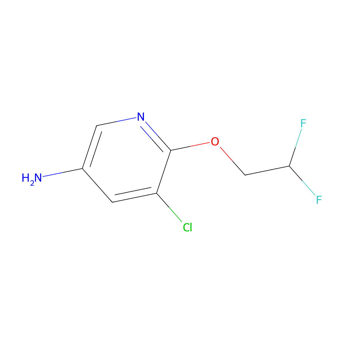 5-Chloro-6-(2,2-difluoroethoxy)pyridin-3-amine molecular structure, CAS 1692480-63-9