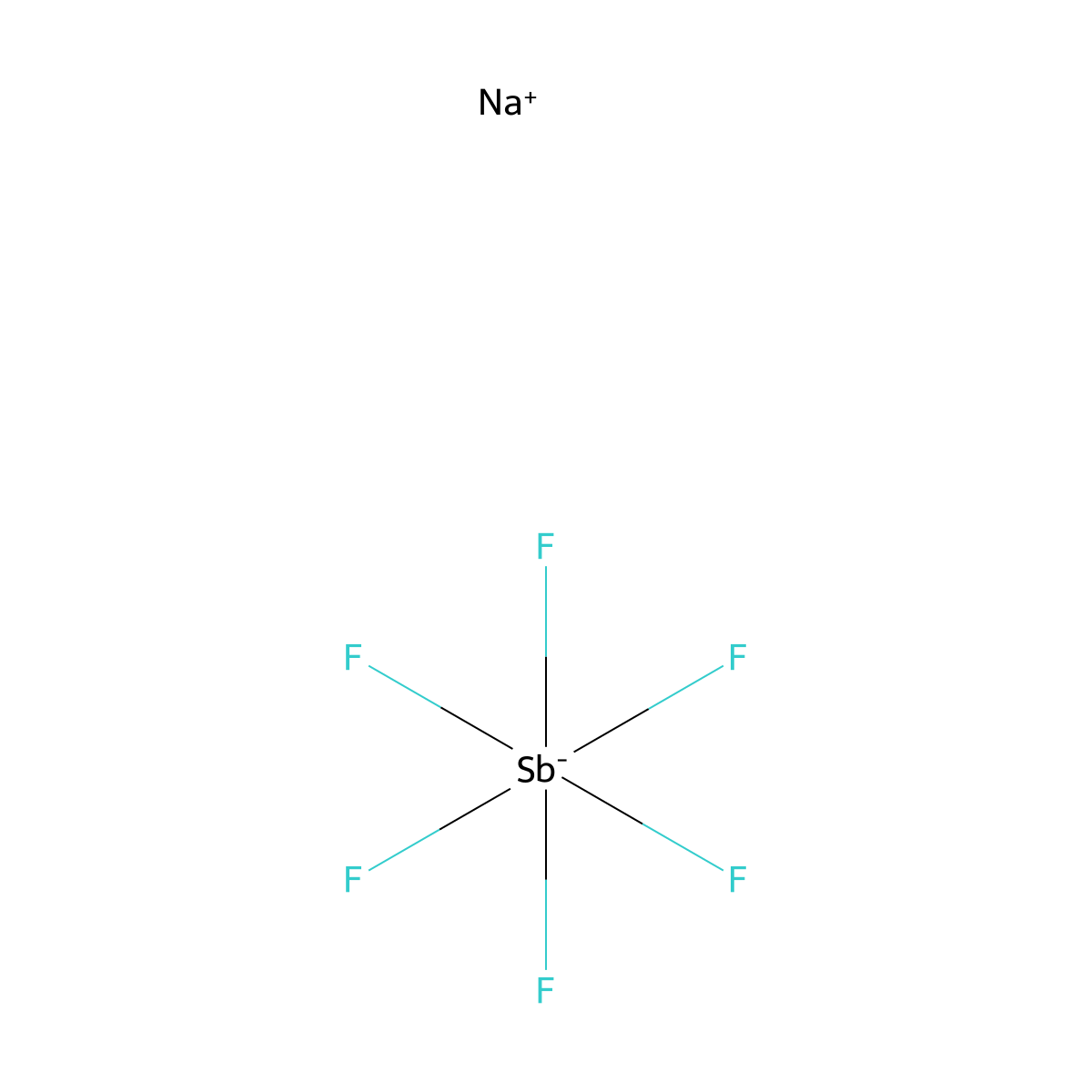 Sodium hexafluoroantimonate molecular structure, CAS 16925-25-0
