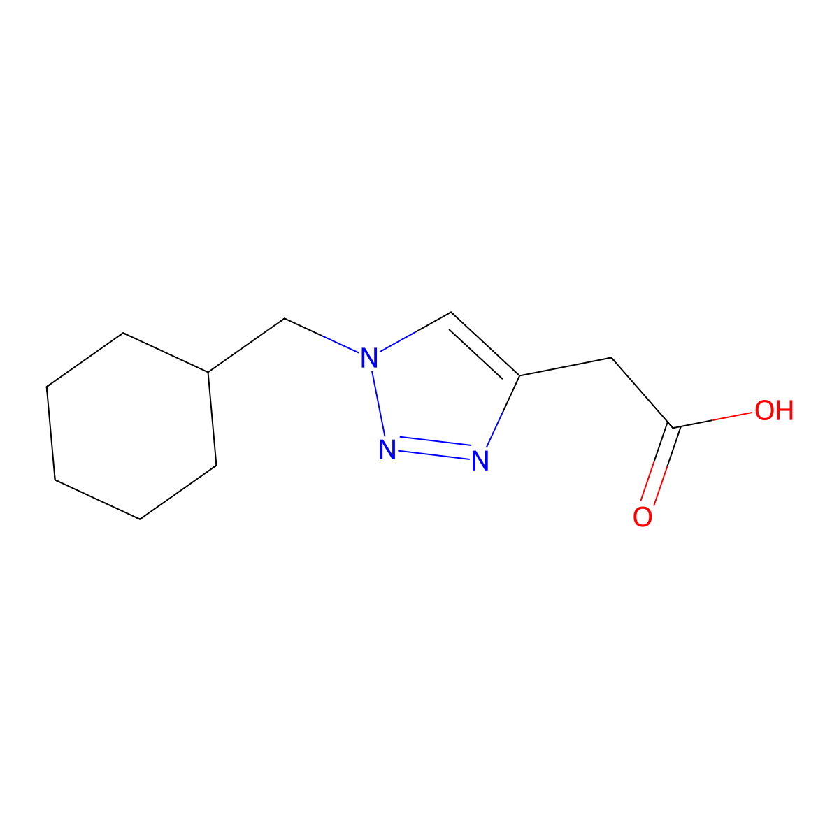 2-[1-(cyclohexylmethyl)-1H-1,2,3-triazol-4-yl]acetic acid molecular structure, CAS 1692508-39-6
