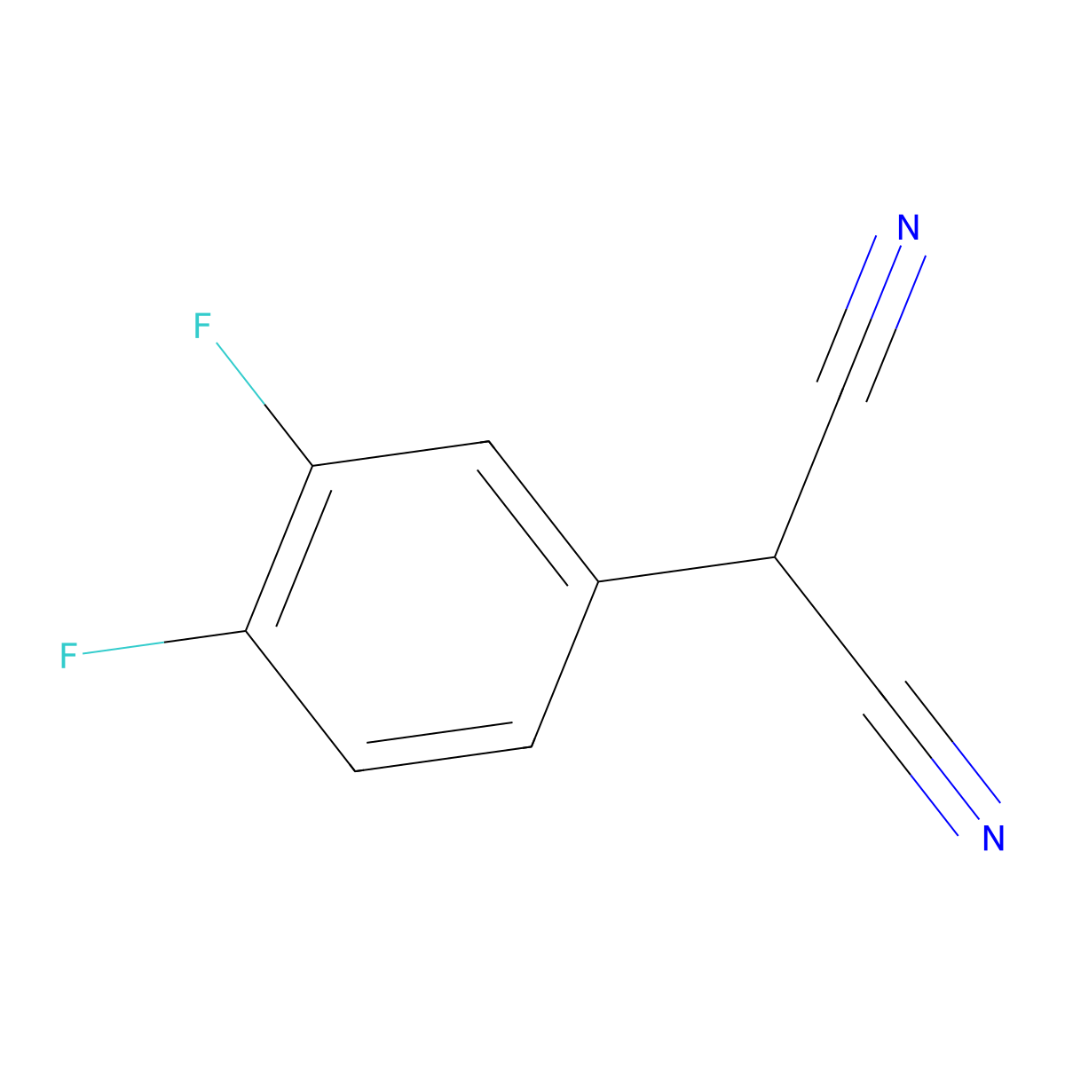 2-(3,4-Difluorophenyl)malononitrile molecular structure, CAS 1692521-86-0