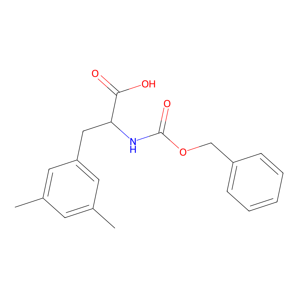 2-{[(Benzyloxy)carbonyl]amino}-3-(3,5-dimethylphenyl)propanoic acid molecular structure, CAS 1692522-50-1