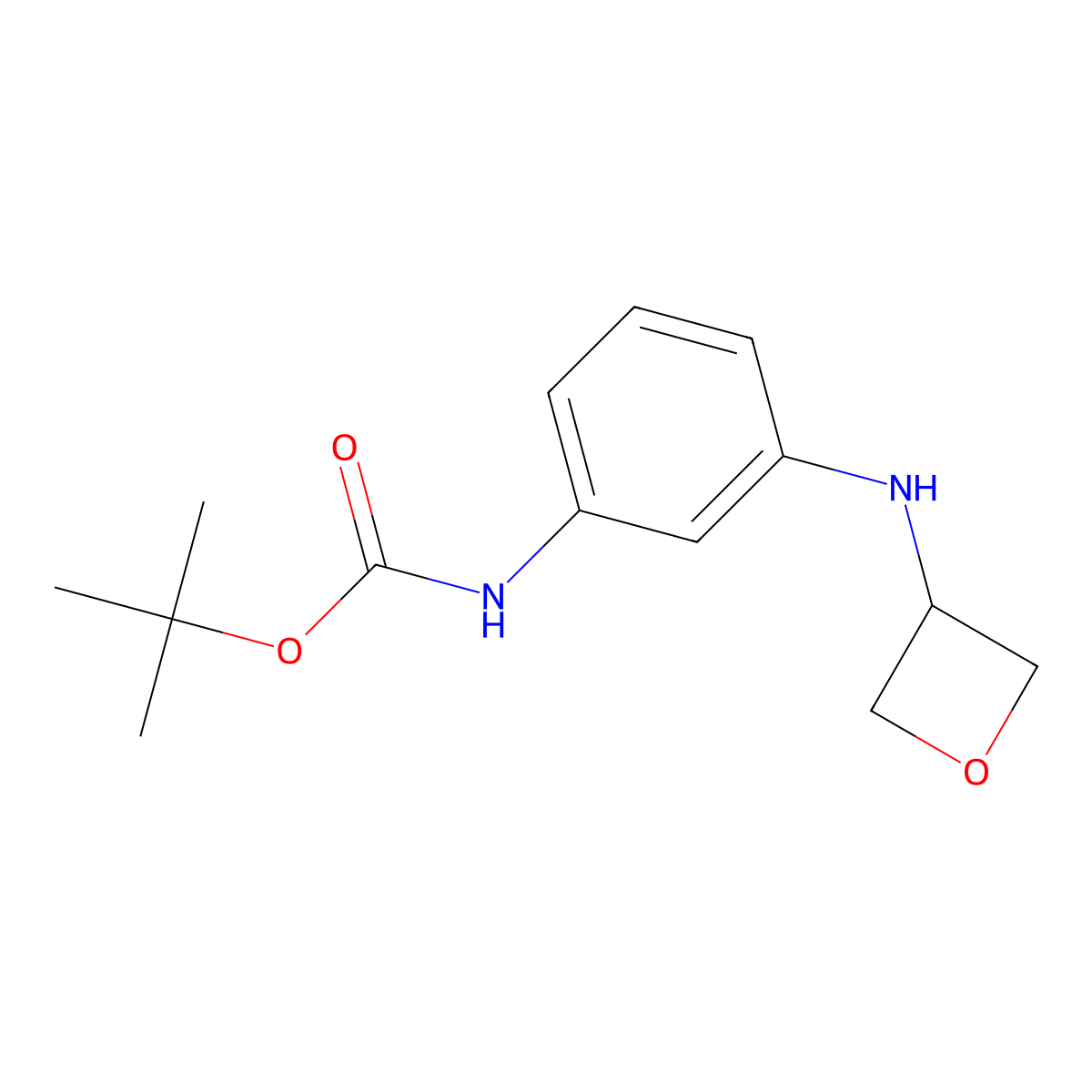 tert-butyl N-(3-((oxetan-3-yl)amino)phenyl)carbamate molecular structure, CAS 1692529-24-0